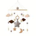 Hand-Crocheted Wooden Bell Rattle Filled with Stars