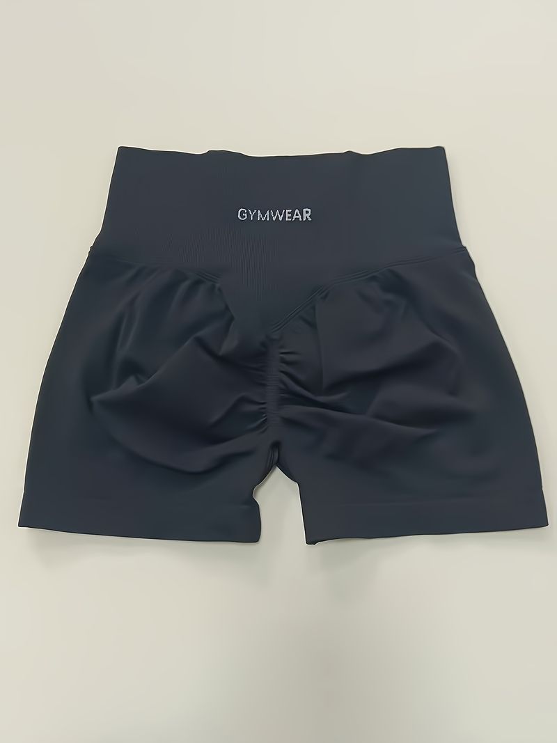 Spliced Waist Embroidered Letter S Shorts