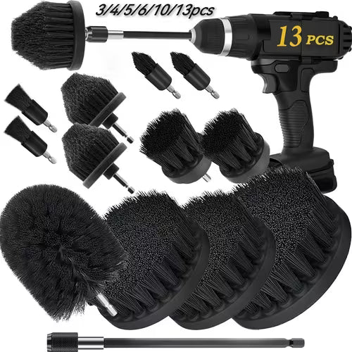 3/4/5/6/10/13pcs Black multi-purpose cleaning brush
