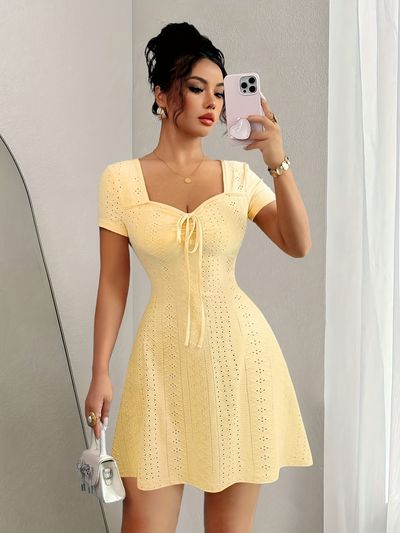 Women's Summer Jacquard Sexy Slim Fit Mini Dress