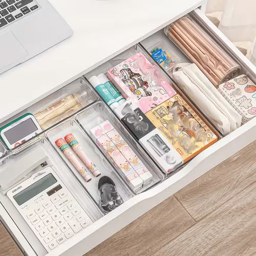 4/6/8pcs Acrylic Plastic Drawer Storage Set