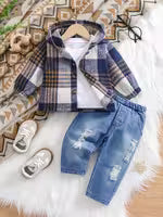 2Pcss Toddler Plaid/Baby Boy 2Pcss Set/Long Sleeve