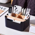 1pc 5-Compartment Bamboo Desk Organiser