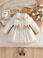 Girls' Autumn/Winter Button-Up Bow Lapel Long-Sleeve