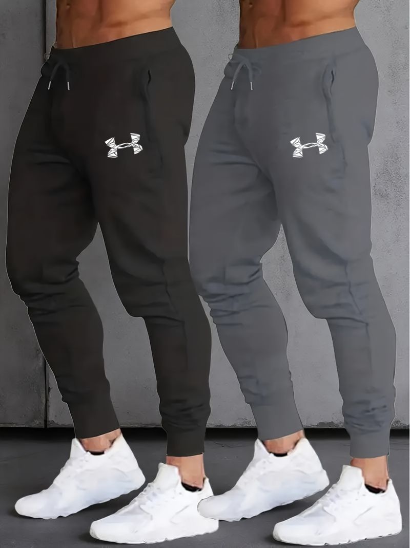 Two-Pack Men's Casual Sports Pants with Drawstring