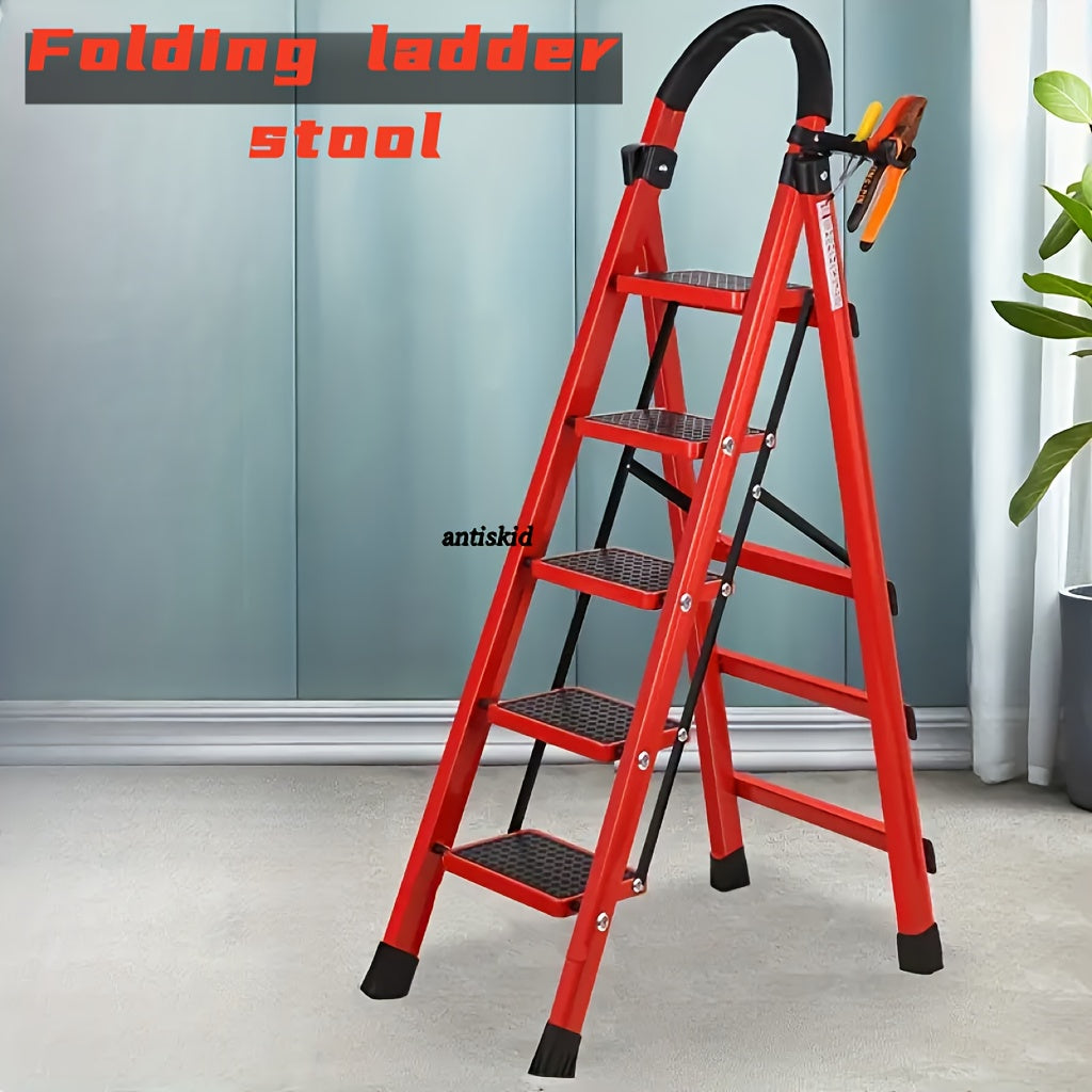 1pc Heavy-Duty 2/3/4/5-Step Portable Folding Ladder