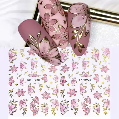 2 Sheets of Gradient Cherry Blossom Petal Nail