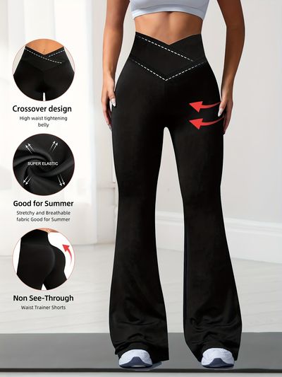 Criss-Cross Stretch Flare Pants
