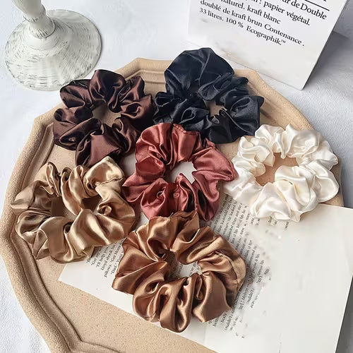 6pcs Elegant Silk Scrunchies for Hair