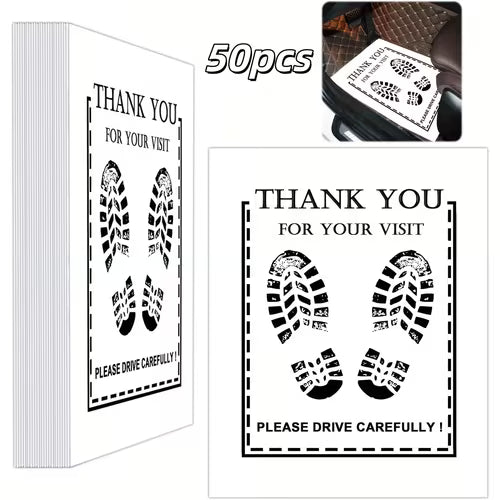 White Disposable Car Floor Mats- Paper