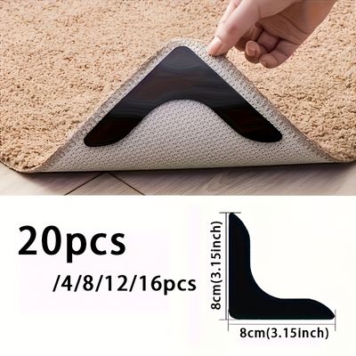 4/8/12/16/20pcs L-Shaped Anti-Slip Carpet Tape and