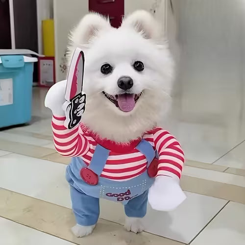 Dog Funny Transformation Cat Pet Clothes/Holding Knife