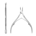 2pcs Cuticle Nipper + Stainless Steel Pusher Tool Set