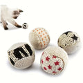 Squeaking Canvas Ball Cat Toy