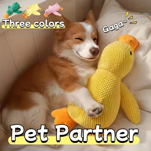 Interactive yellow duck doll with squeaking sound
