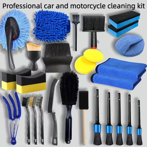 19pcs All-Round Car And Motorcycle Cleaning Set: