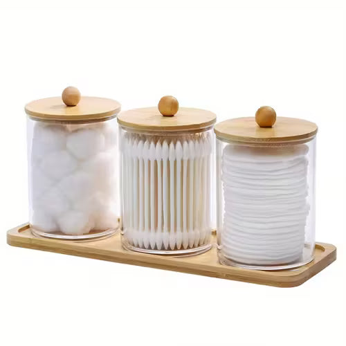 1pc/3pcs 10oz Swab/Ball/Pad Holder with Vanity Tray